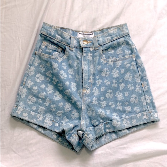 NWOT American Apparel floral jean shorts - Picture 4 of 15